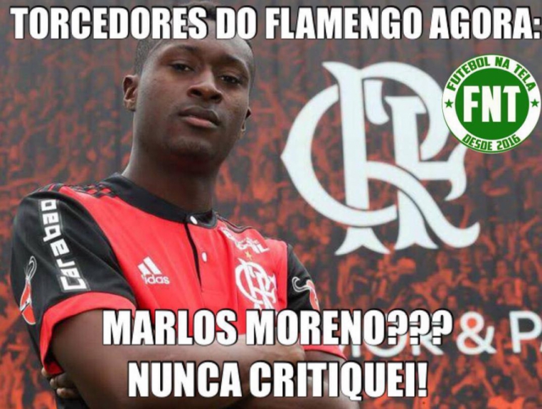 Rubro-negros fazem piadas com gol de Marlos Moreno contra o Palmeiras