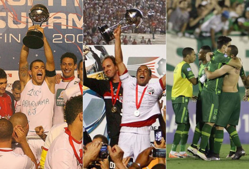 Montagem - Copa Sul-Americana - Internacional, S&atilde;o Paulo e Chapecoense