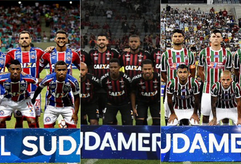 Montagem - Bahia, Atl&eacute;tico-PR e Fluminense na edi&ccedil;&atilde;o de 2018 da Sul-Americana