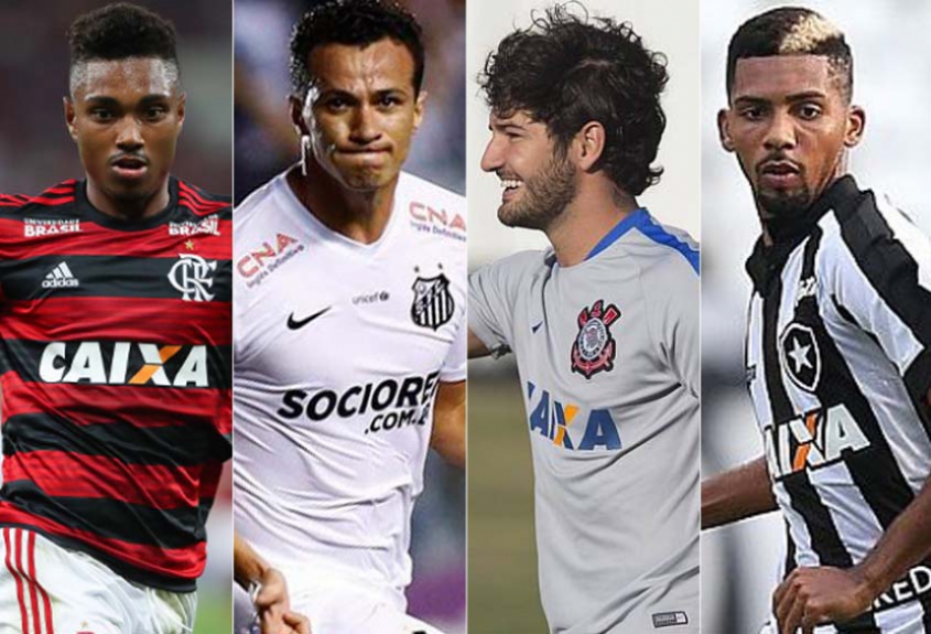 Montagem - Vitinho (Flamengo) / Leandro Damião (Santos) / Pato (Corinthians) / Matheus Fernandes (Botafogo)