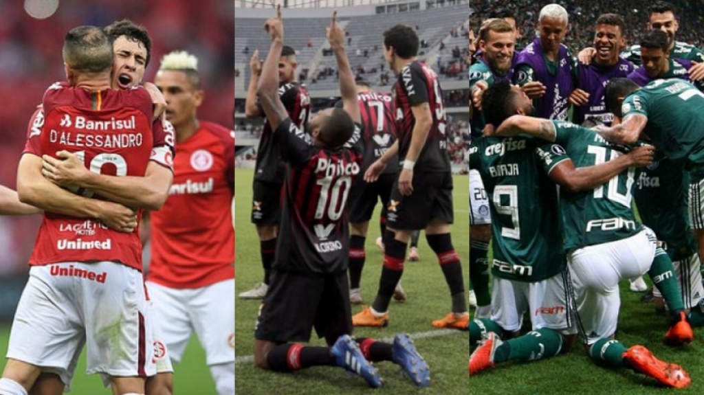 Montagem - Internacional, Atlético-PR e Palmeiras