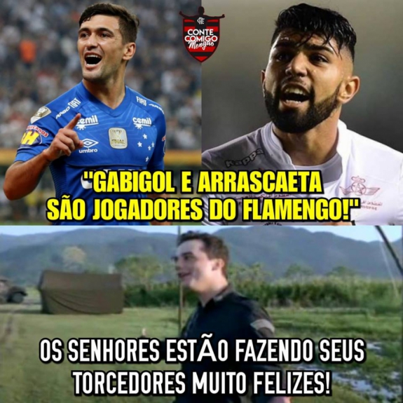 Em memes, rubro-negros comemoram as contrata&ccedil;&otilde;es de Gabigol e Arrascaeta