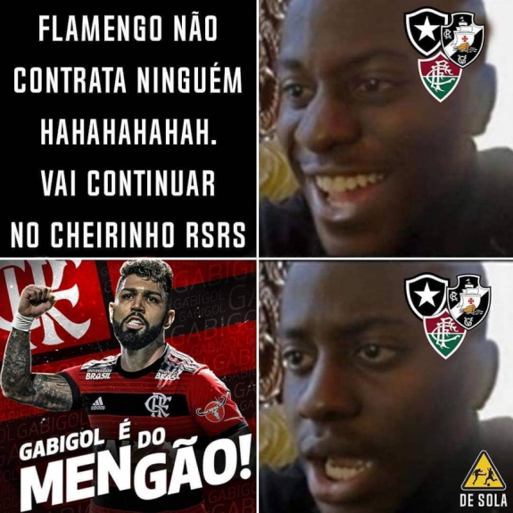 Em memes, rubro-negros comemoram as contrata&ccedil;&otilde;es de Gabigol e Arrascaeta