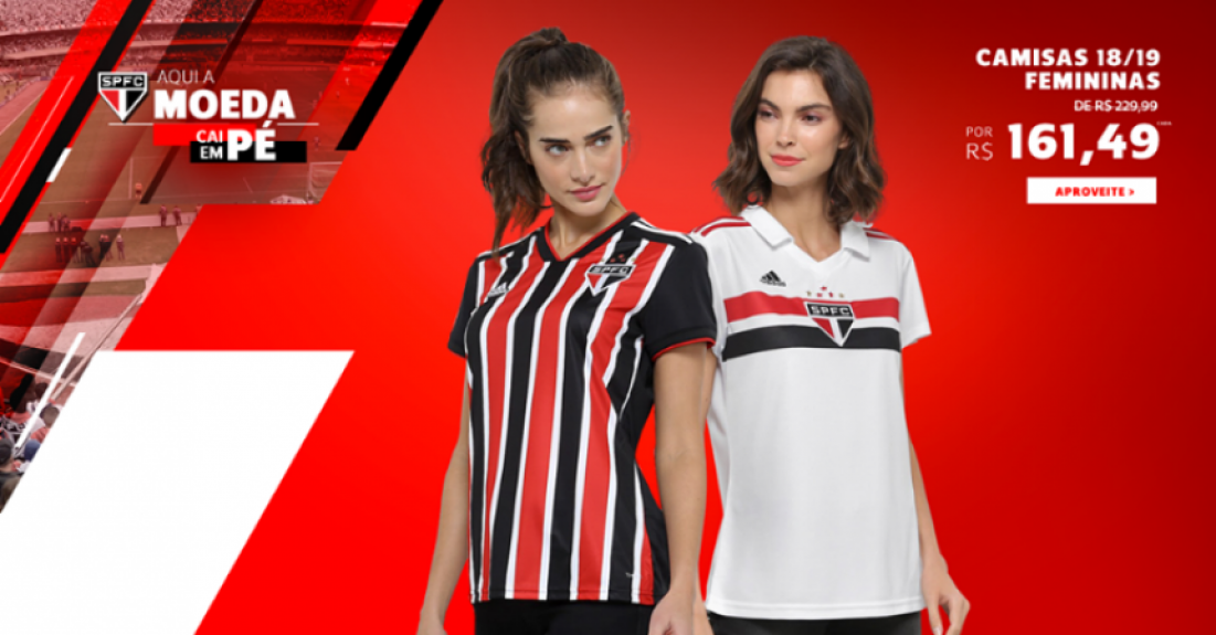 O S&atilde;o Paulo fez promo&ccedil;&atilde;o nas camisas femininas por conta do Dia das Mulheres