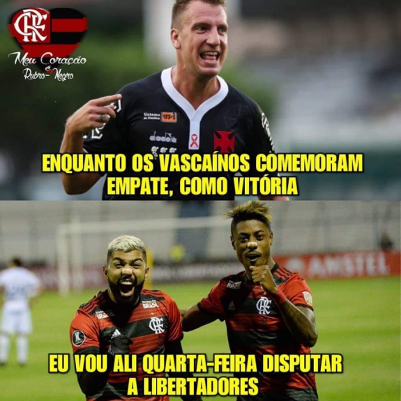 Rubro-negros postam memes após empate contra o Vasco