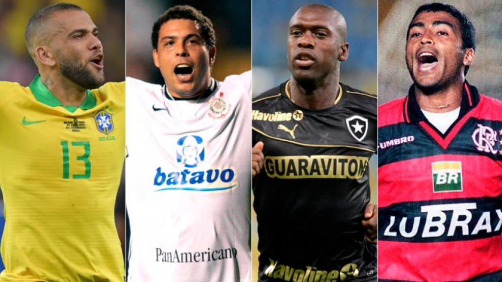 Montagem - Daniel Alves, Ronaldo Fenômeno, Seedorf e Romário