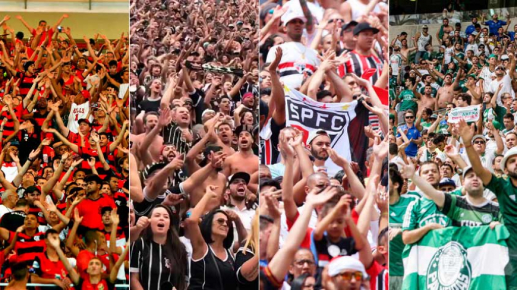 Montagem - Flamengo, Corinthians, São Paulo e Palmeiras