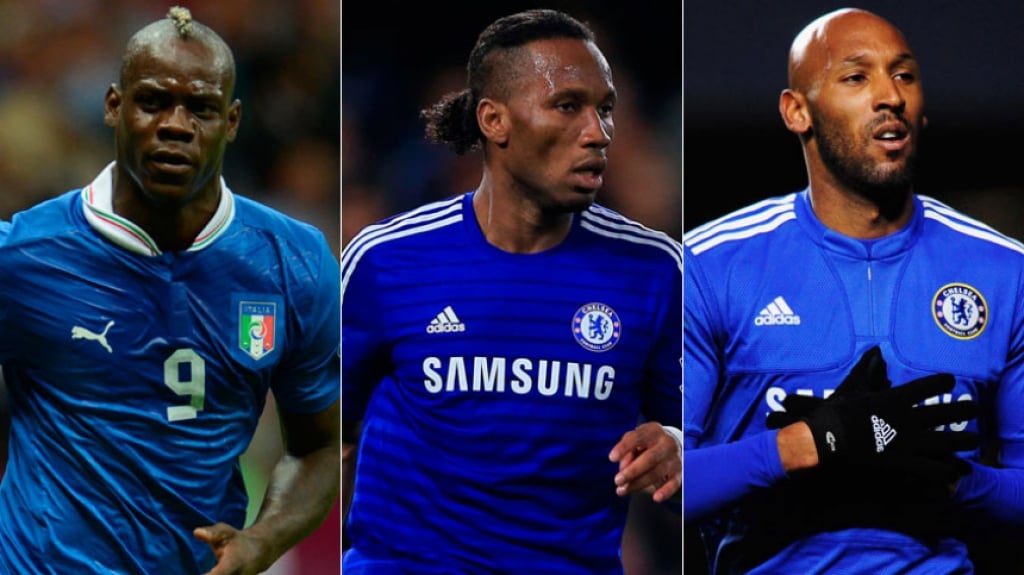Montagem - Balotelli, Drogba e Anelka