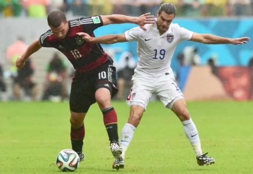 Lukas Podolski - EUA x Alemanha (Foto: Nelson Almeida/ AFP)