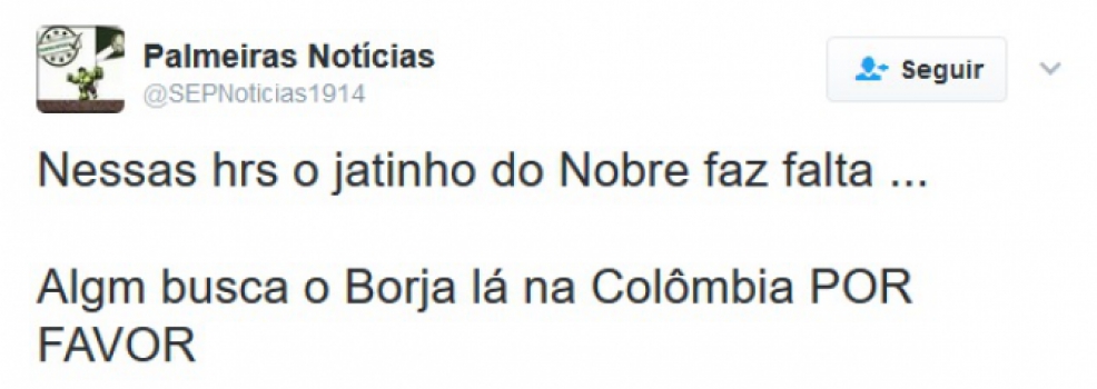 Fim da novela? Provável chegada de Borja ao Palmeiras rende brincadeiras na  web