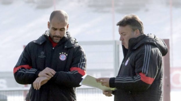 Pep Guardiola e Domènec Torrent nos tempos de Bayern de Munique