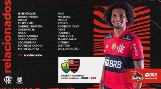 Sem Diego Alves Flamengo Divulga Os Relacionados Para A Partida Contra O Cuiaba Veja A Lista Lance