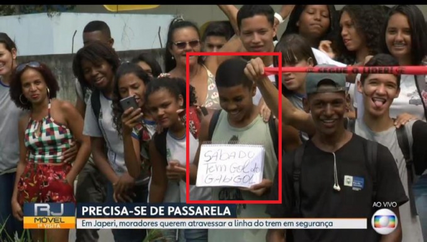 Torcedor Do Flamengo Exibe Recado Ao Vivo No Rjtv Sabado Tem Gol Do Gabigol Lance