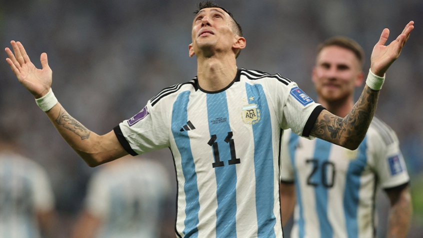 Di María chora após marcar gol pela Argentina na final da Copa do Mundo | LANCE!