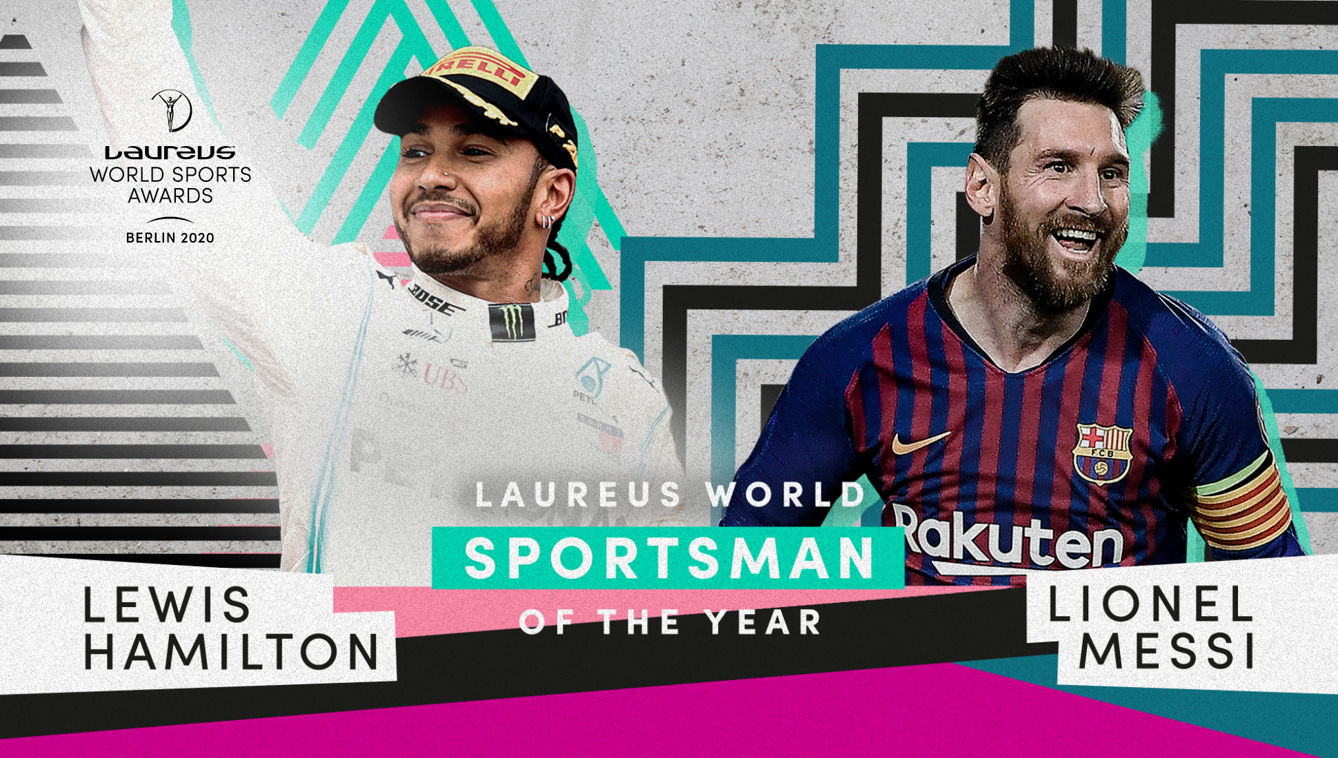 2020 - Além de Messi ter alcançado o feito, foi a primeira vez que a categoria terminou em empate. O argentino e Lewis Hamilton, hexacampeão da Fórmula 1, dividiram o prêmio.