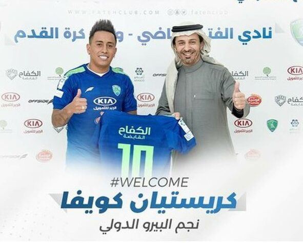 FECHADO - Agora é oficial. Depois de alguns dias de especulação, o Al Fateh, da Arábia Saudita, confirmou a contratação do meio-campista Christian Cueva, que estava sem clube desde a saída do Yenni Malatyaspor, a Turquia.