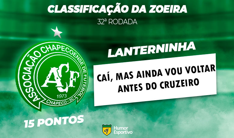 Classificação da Zoeira: 32ª rodada do Brasileirão - Chapecoense