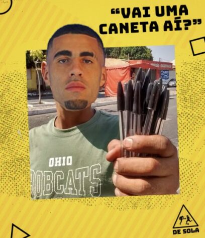 Gabriel é alvo de memes após levar mais uma caneta, dessa vez de Rodinei, do Flamengo.