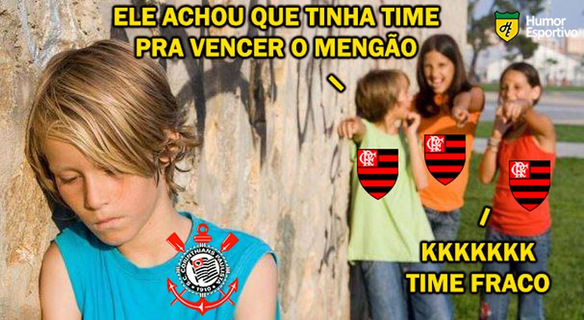 Web faz memes com vitória do Flamengo e eliminação do Corinthians da Libertadores.