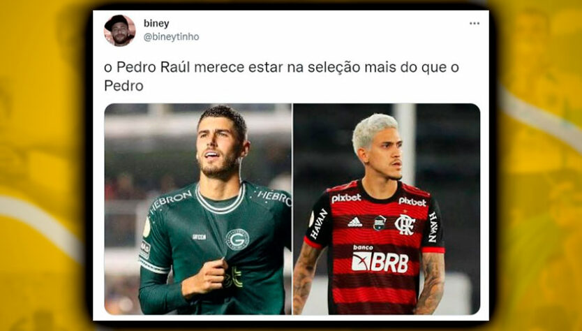 Em alta, Rodinei e Pedro Raul protagonizam brincadeiras envolvendo a Seleção Brasileira.