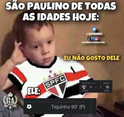 Os melhores memes da derrota do São Paulo para o Botafogo.