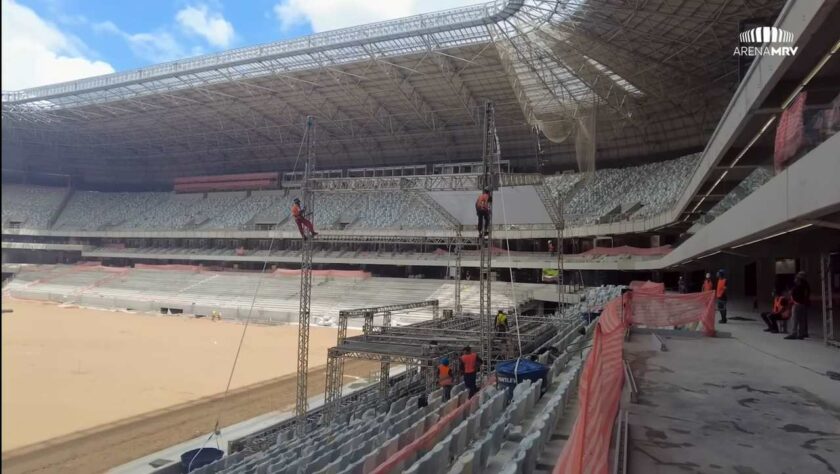 GALERIA: veja como estão as obras da Arena MRV, novo estádio do Atlético Mineiro.