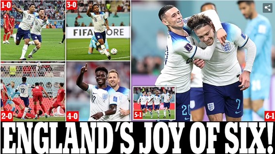 O "Daily Mail" (Inglaterra) realizou uma montagem para ilustrar o momento posterior de cada um dos gols marcados.