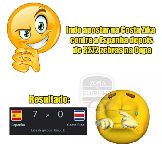 Brasil Passou A Coroa Goleada Da Espanha Sobre A Costa Rica Rende Memes Na Web Lance