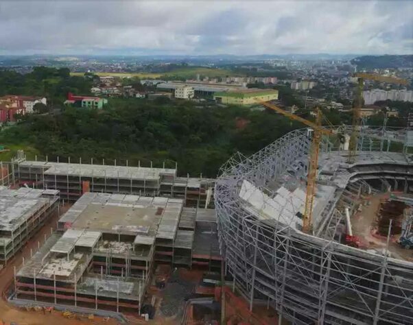 Veja como estão as obras do novo estádio do Atlético Mineiro.