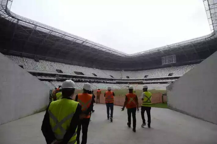 Veja como estão as obras do novo estádio do Atlético Mineiro.