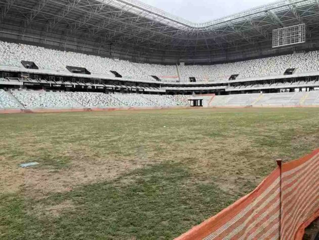 Veja como estão as obras do novo estádio do Atlético Mineiro.