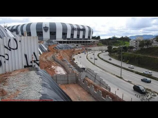 Veja como estão as obras do novo estádio do Atlético Mineiro.