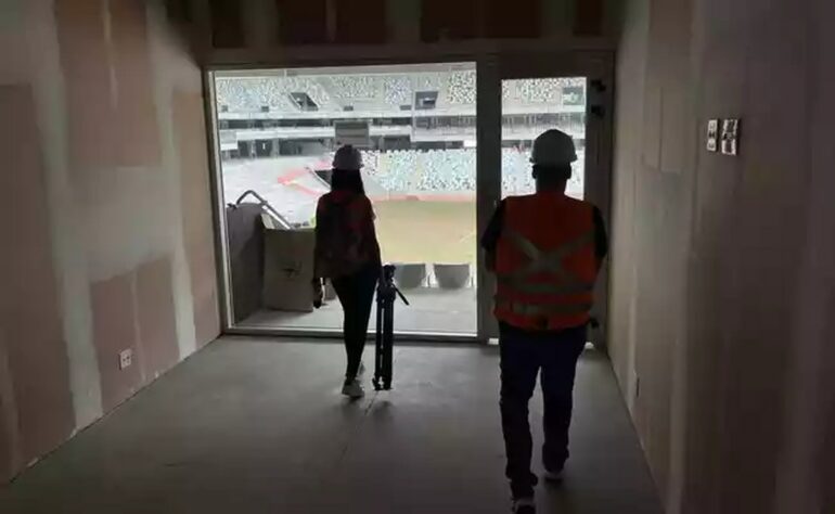 Veja como estão as obras do novo estádio do Atlético Mineiro.