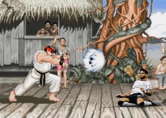 Yuri Alberto deslizando no Street Fighter