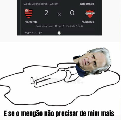 Sampaoli, Marinho e Pedro protagonizam memes da vitória do Flamengo sobre o Ñublense pela Libertadores