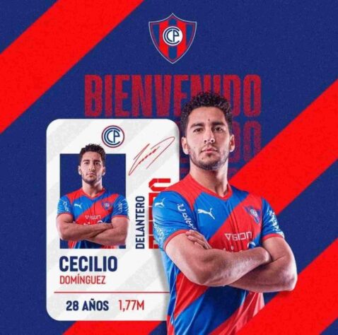 FECHADO - O Cerro Porteño, do Paraguai, anunciou a contratação do atacante Cecilio Dominguez para reforçar o setor ofensivo do time. O jogador já teve uma passagem pelo 'Ciclón' em 2016.  