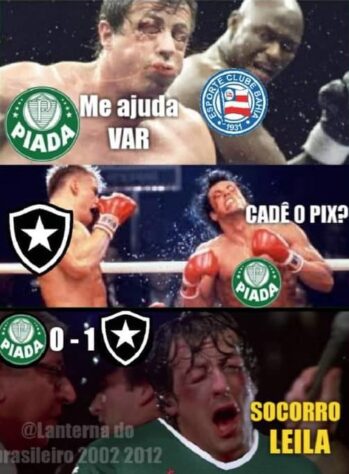 O líder disparou! Botafoguenses fazem memes com triunfo sobre o Palmeiras, no Allianz Parque, pela 12ª rodada do Brasileirão.