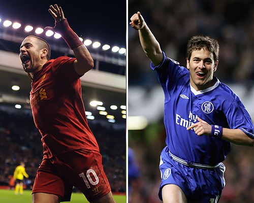 JOE COLE - Liverpool: 5 gols em 42 jogos; Chelsea: 38 gols em 274 jogos. 