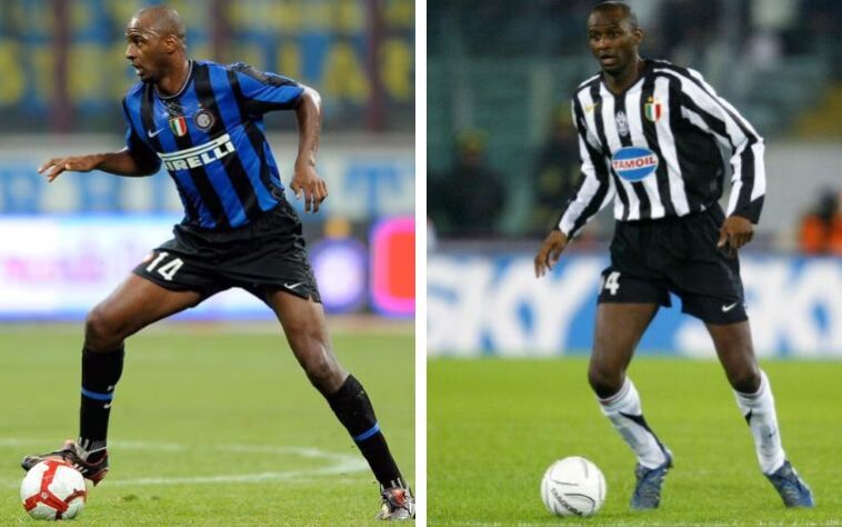 PATRICK VIEIRA - Inter de Milão: 91 jogos, 9 gols; Juventus: 406 jogos, 34 gols. 