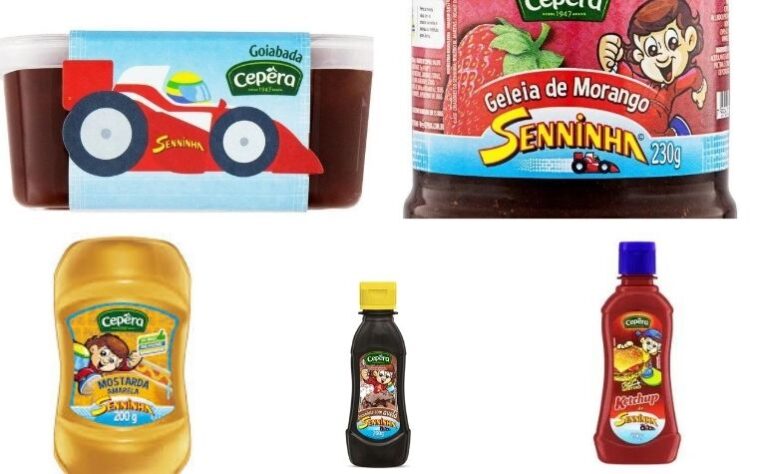 - Comidas em parceria com a Cepera - A marca de alimentos Cepera conta com uma linha junto com o personagem Senninha. A parceria conta com ketchup, mostarda, caldas doces, geleia e goiabada.