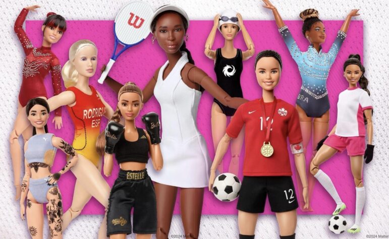 Faltando menos de dois meses para o início dos Jogos Olímpicos de Paris, a Mattel anunciou uma nova linha da Barbie homenageando algumas atletas mundiais. As bonecas irão acompanhadas de acessórios personalizados e que fazem referência a modalidade que ela compete. Confira as fotos!