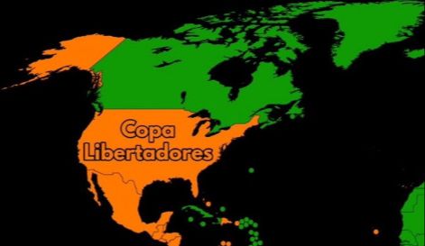 Na América do Norte e em parte da América Central, lidera a Libertadores.