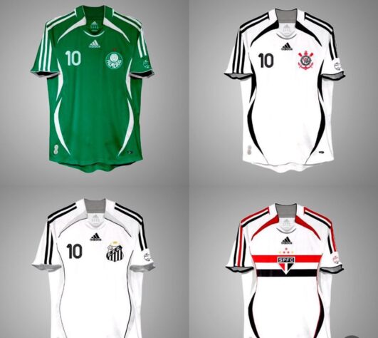 O designer Luccas Lima simulou como seriam algumas camisas de times brasileiros caso usassem o template "teamgeist", lançado pela Adidas na Copa de 2006
