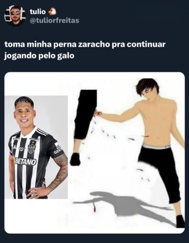 O Zaracho deixou o dele na partida de hoje e logo depois se machucou. Todo sacrifício é válido, né, torcedor?