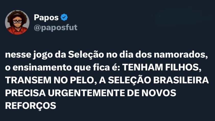 Aproveitem que as noites estão acompanhadas daquele friozinho gostoso e pensem na nova geração do Futebol brasileiro.