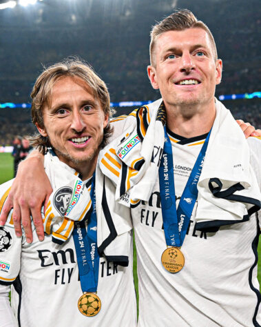 Kroos e Modric, a última vez dos dois juntos pelo Real Madrid, talvez a maior dupla da história do futebol europeu.