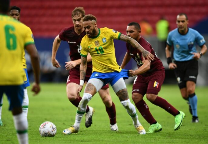 Copa América de 2021 (Brasil). 13 de junho - Brasil 3x0 Venezuela. GOLS: Marquinhos, Neymar e Gabriel Brabosa (BRA).