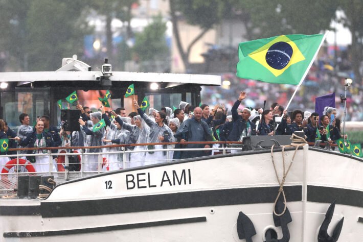 Delegação brasileira durante a Cerimônia de Abertura.