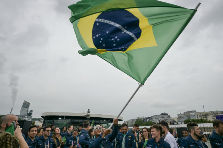 Delegação brasileira durante a Cerimônia de Abertura.