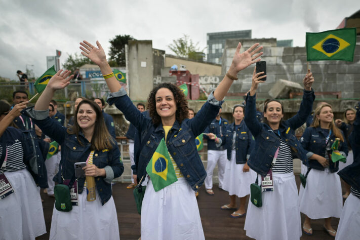 Delegação brasileira durante a Cerimônia de Abertura.